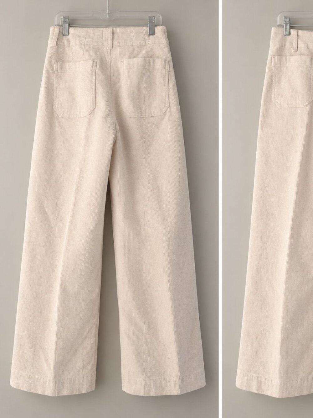 Cream Maeve Colette Corduroy Cropped Wide Leg Pants